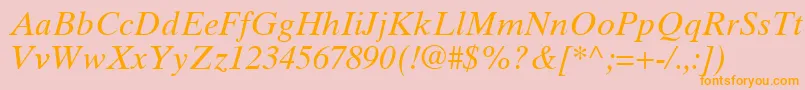 GrecoTenSsiItalic Font – Orange Fonts on Pink Background