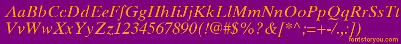 GrecoTenSsiItalic Font – Orange Fonts on Purple Background