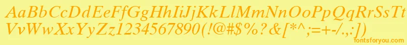 GrecoTenSsiItalic Font – Orange Fonts on Yellow Background