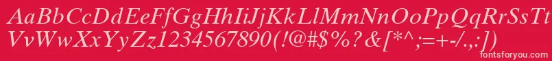 GrecoTenSsiItalic Font – Pink Fonts on Red Background