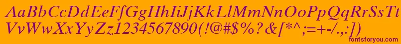 GrecoTenSsiItalic Font – Purple Fonts on Orange Background