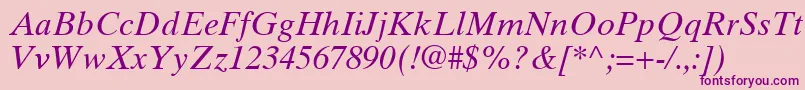 GrecoTenSsiItalic Font – Purple Fonts on Pink Background