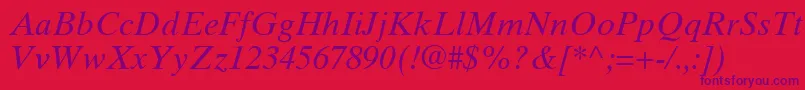 GrecoTenSsiItalic Font – Purple Fonts on Red Background