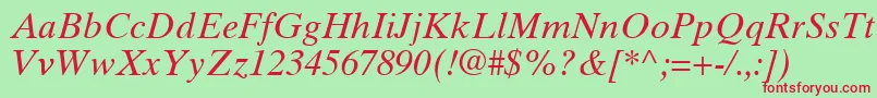 GrecoTenSsiItalic Font – Red Fonts on Green Background