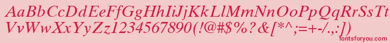 GrecoTenSsiItalic Font – Red Fonts on Pink Background