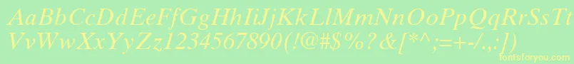 GrecoTenSsiItalic Font – Yellow Fonts on Green Background