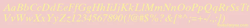 GrecoTenSsiItalic Font – Yellow Fonts on Pink Background