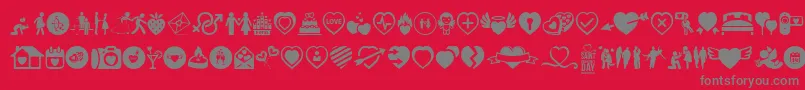 Saintvalentinesday-Schriftart – Graue Schriften auf rotem Hintergrund