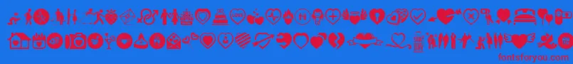 Saintvalentinesday-Schriftart – Rote Schriften auf blauem Hintergrund