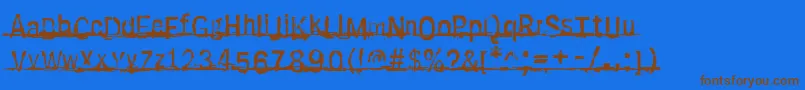 Sabotage-fontti – ruskeat fontit sinisellä taustalla