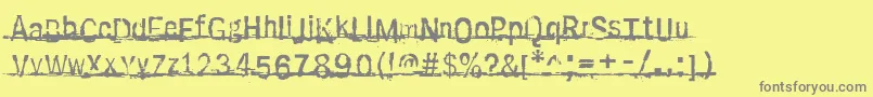 Sabotage Font – Gray Fonts on Yellow Background