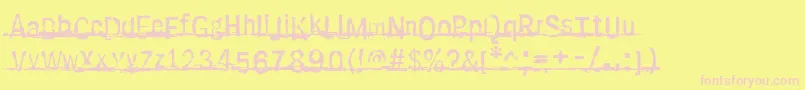 Sabotage Font – Pink Fonts on Yellow Background
