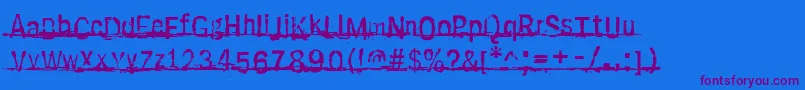 Sabotage Font – Purple Fonts on Blue Background