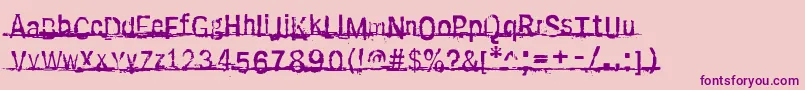 Sabotage Font – Purple Fonts on Pink Background