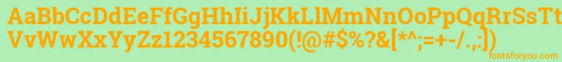 RobotoSlabBold Font – Orange Fonts on Green Background