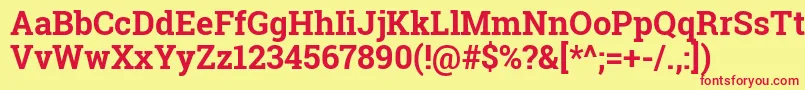 RobotoSlabBold Font – Red Fonts on Yellow Background