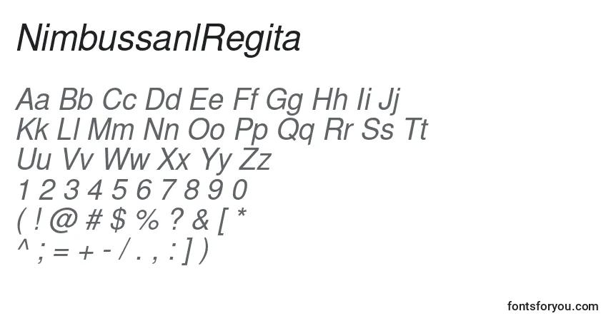 Fuente NimbussanlRegita - alfabeto, números, caracteres especiales