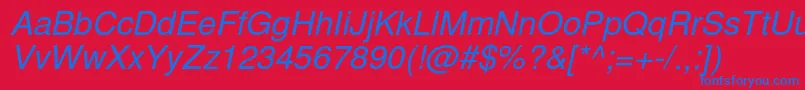 NimbussanlRegita Font – Blue Fonts on Red Background