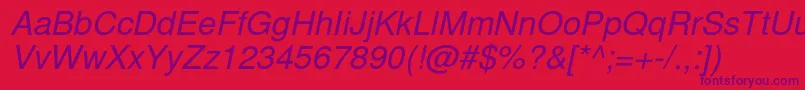 NimbussanlRegita Font – Purple Fonts on Red Background