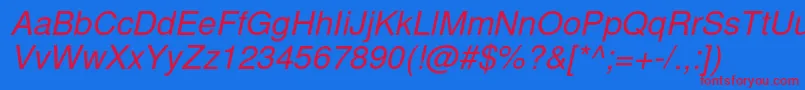 NimbussanlRegita Font – Red Fonts on Blue Background