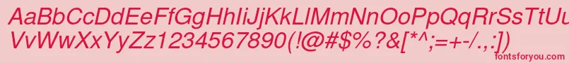 フォントNimbussanlRegita – ピンクの背景に赤い文字