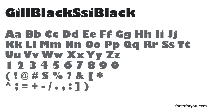 Schriftart GillBlackSsiBlack – Alphabet, Zahlen, spezielle Symbole