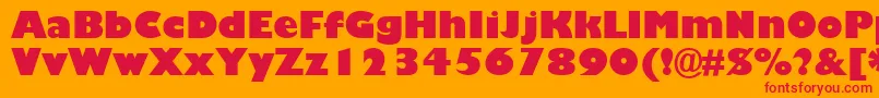GillBlackSsiBlack Font – Red Fonts on Orange Background