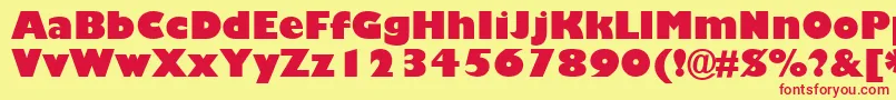 GillBlackSsiBlack Font – Red Fonts on Yellow Background