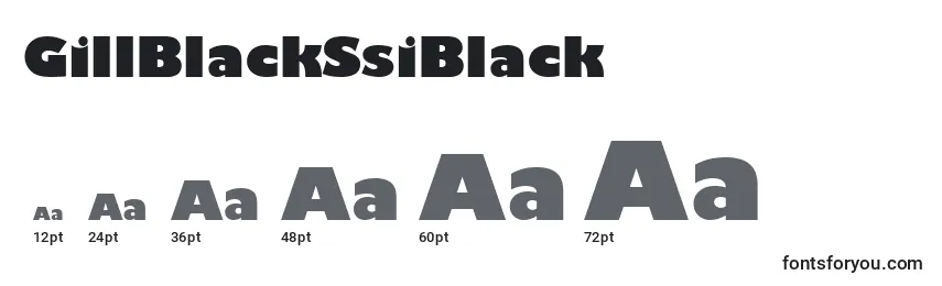 GillBlackSsiBlack Font Sizes