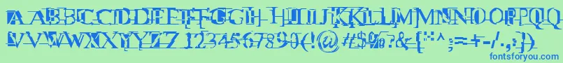 Mltwnii Font – Blue Fonts on Green Background