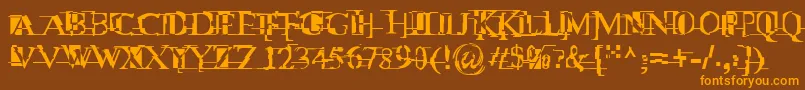 Mltwnii Font – Orange Fonts on Brown Background