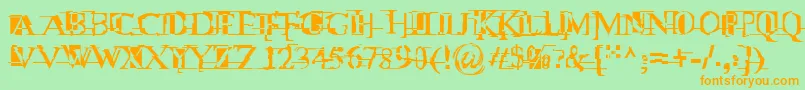 Mltwnii Font – Orange Fonts on Green Background