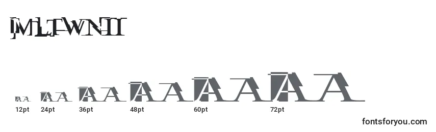 Размеры шрифта Mltwnii
