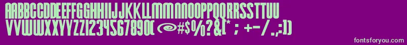 Hursheys Font – Green Fonts on Purple Background