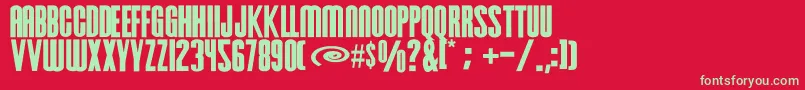 Hursheys Font – Green Fonts on Red Background