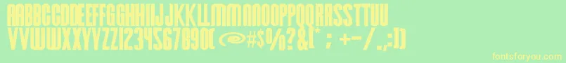 Czcionka Hursheys – żółte czcionki na zielonym tle