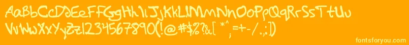 フォントMattFont – オレンジの背景に黄色の文字