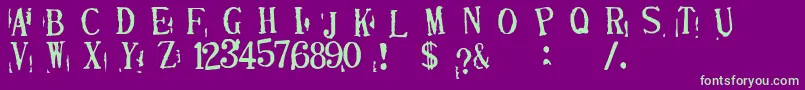 DepressionistV2.0 Font – Green Fonts on Purple Background