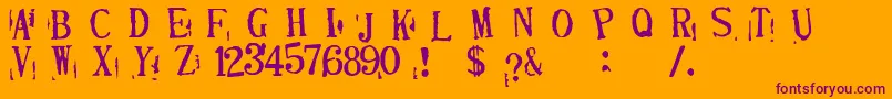 DepressionistV2.0 Font – Purple Fonts on Orange Background