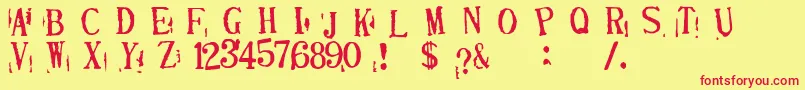 DepressionistV2.0 Font – Red Fonts on Yellow Background