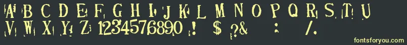 DepressionistV2.0 Font – Yellow Fonts on Black Background