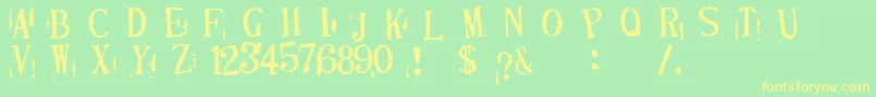 DepressionistV2.0 Font – Yellow Fonts on Green Background