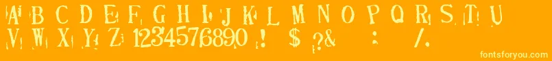 Fonte DepressionistV2.0 – fontes amarelas em um fundo laranja