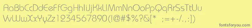 BrookhouseLight Font – Gray Fonts on Yellow Background