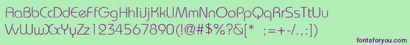 BrookhouseLight Font – Purple Fonts on Green Background