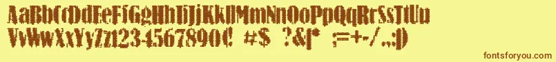 Шрифт BnArnon – коричневые шрифты на жёлтом фоне