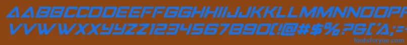 Strikefighteritalsuperital Font – Blue Fonts on Brown Background