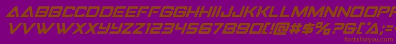 Strikefighteritalsuperital Font – Brown Fonts on Purple Background