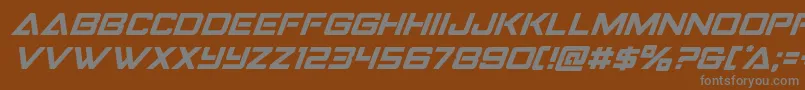 Strikefighteritalsuperital Font – Gray Fonts on Brown Background