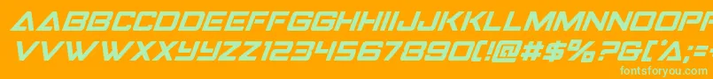 Strikefighteritalsuperital Font – Green Fonts on Orange Background